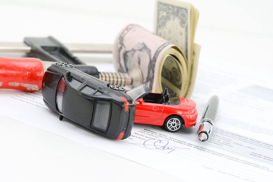 Toy cars, legal paperwork and cash