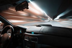speeding and blurry vision of a drunk driver