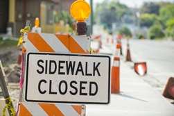 sidewalk closed sign in Georgia