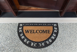 Welcome mat at a premises in Georgia