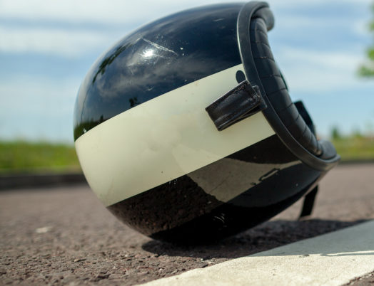 motorcycle helmet after an accident in Lawrenceville