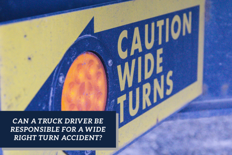 caution wide turns sign on a semi-truck