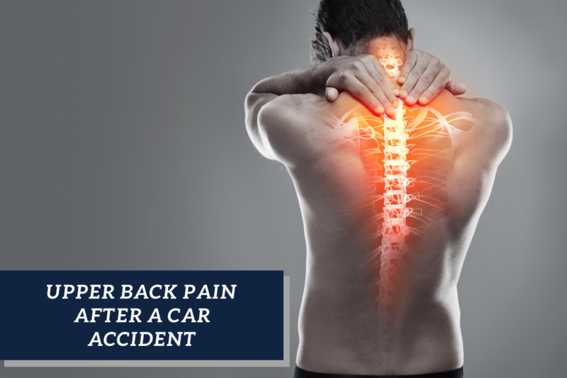 man with upper back pain after a car accident