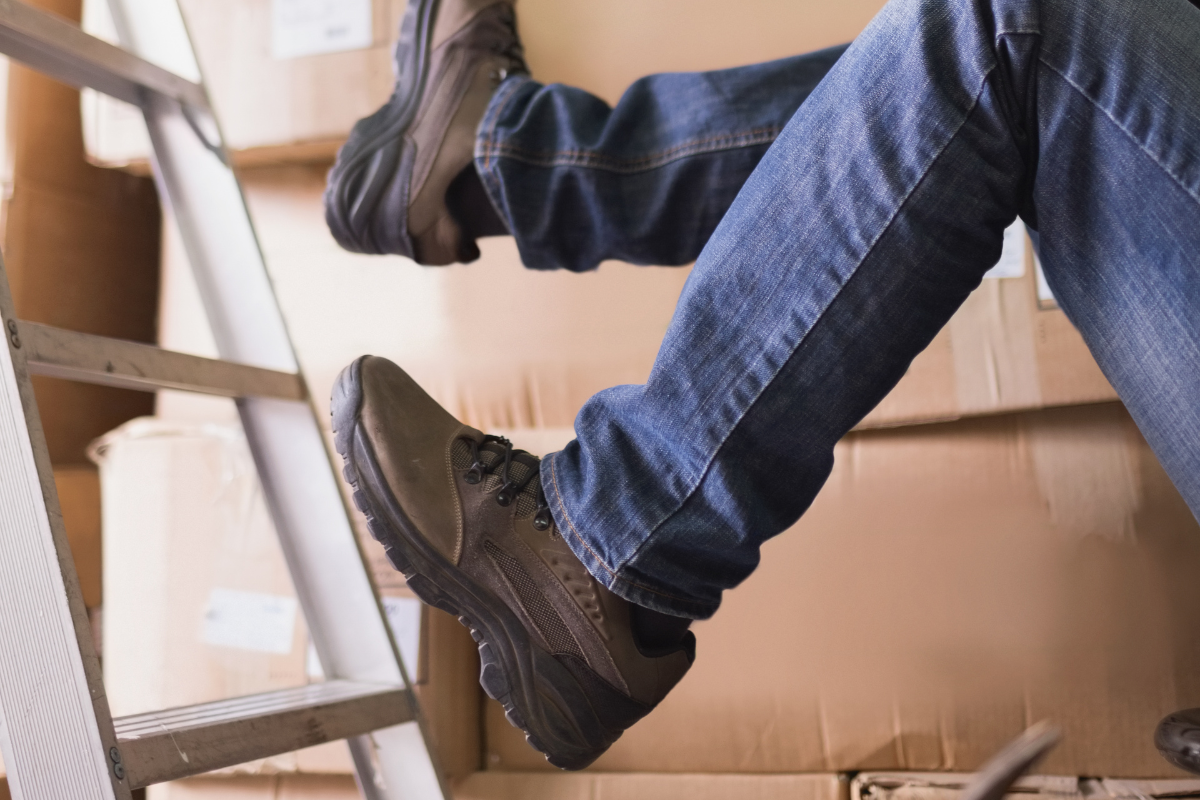 someone falling off a ladder at a business' premises