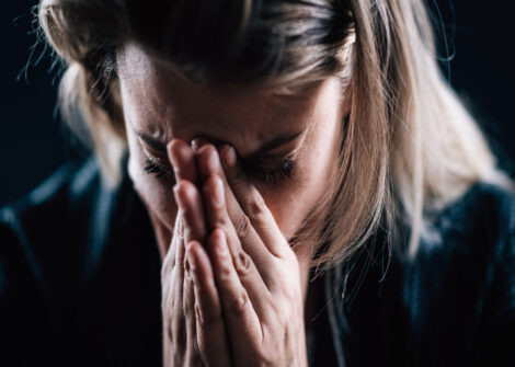 anxious female face