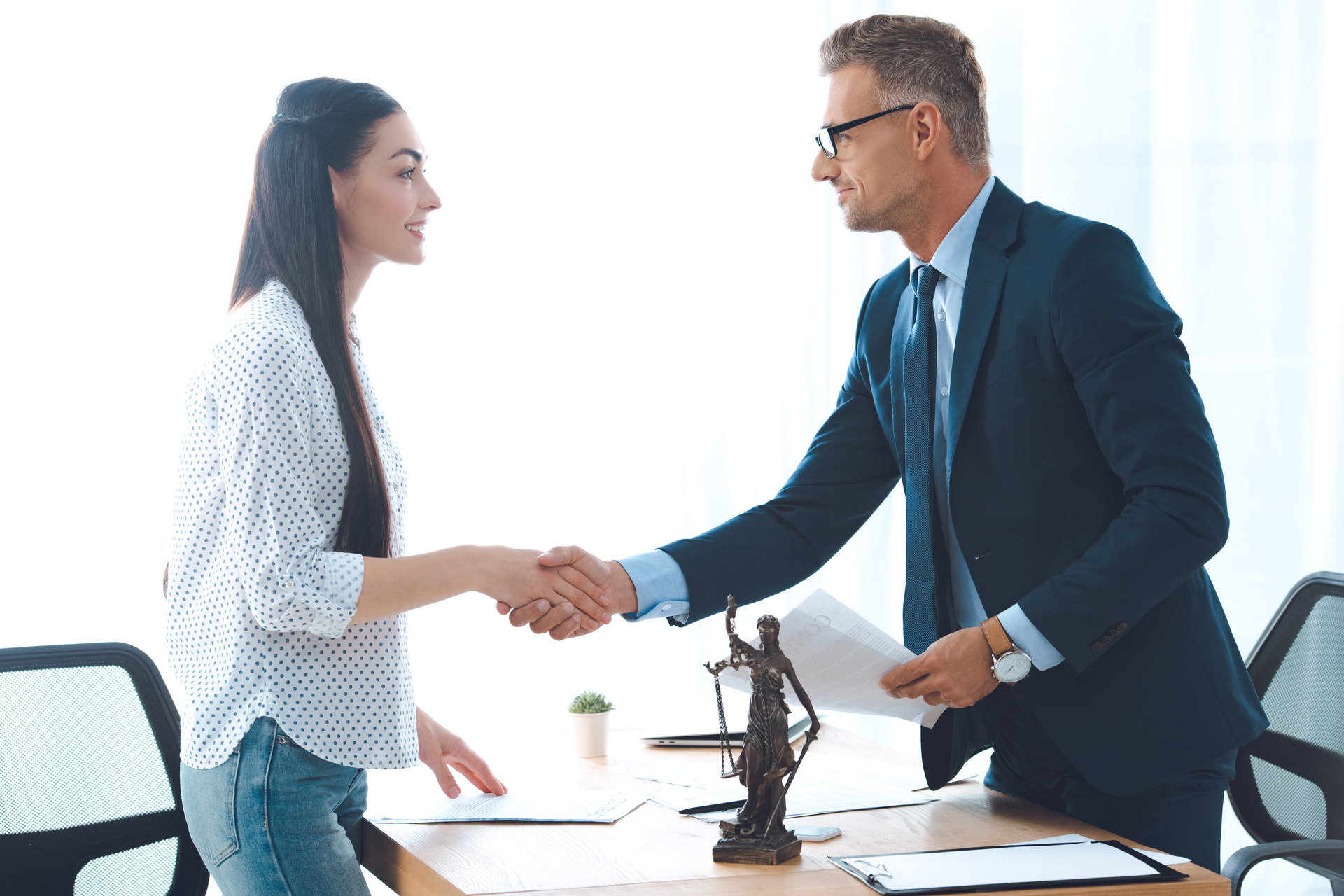 lawyer and young female client